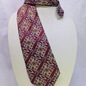 Carnaval De Venise Men's Tie Red 100% Silk Made in Italy